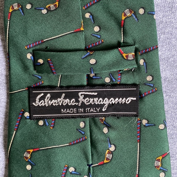 Salvatore Ferragamo Silk Golf Tie - Picture 4 of 5